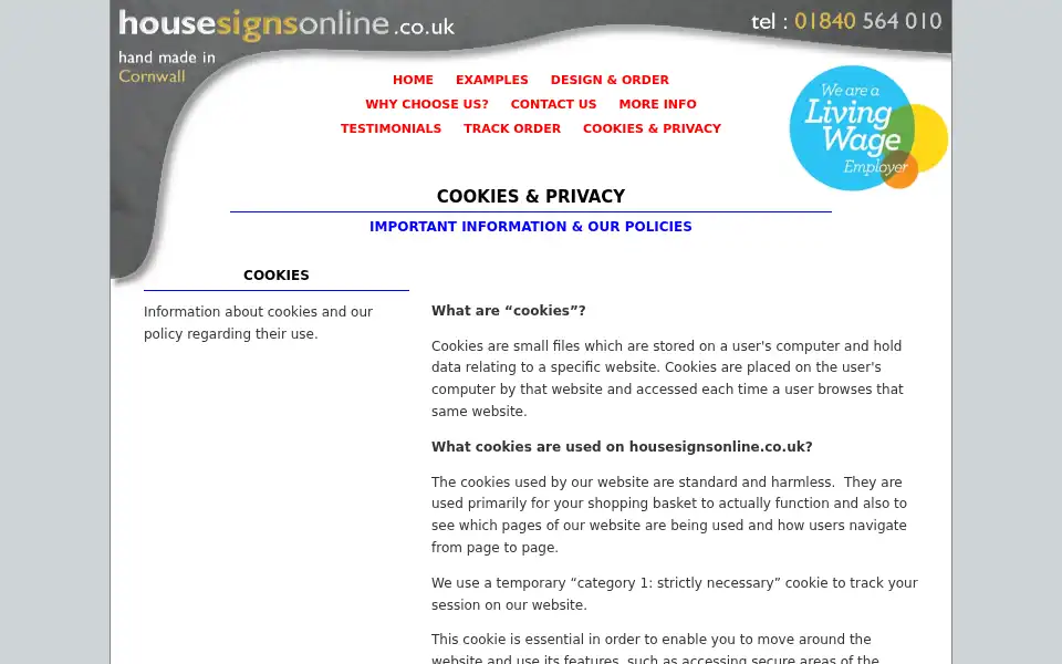 Screenshot of housesignsonline.co.uk