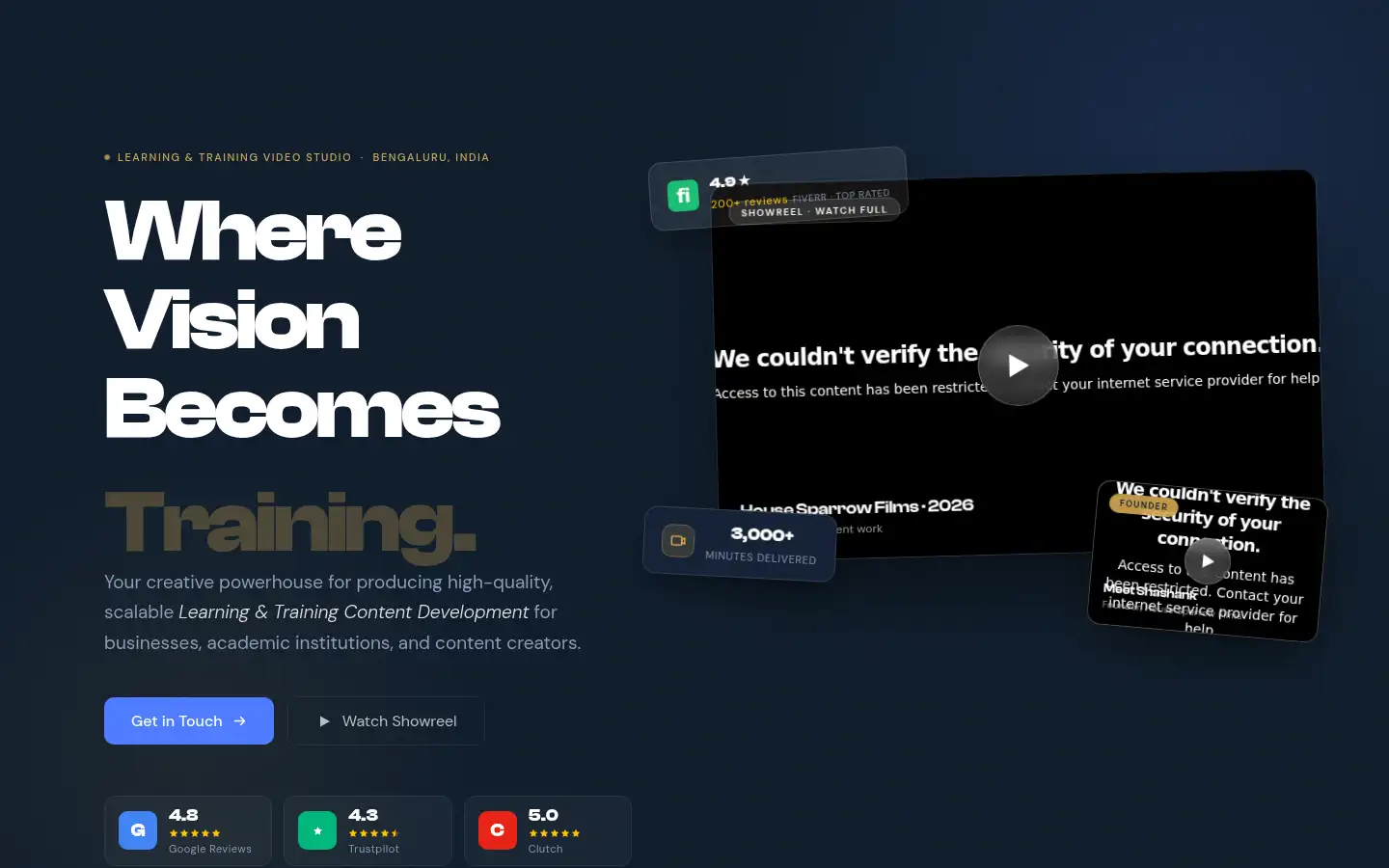Screenshot of housesparrowfilms.com