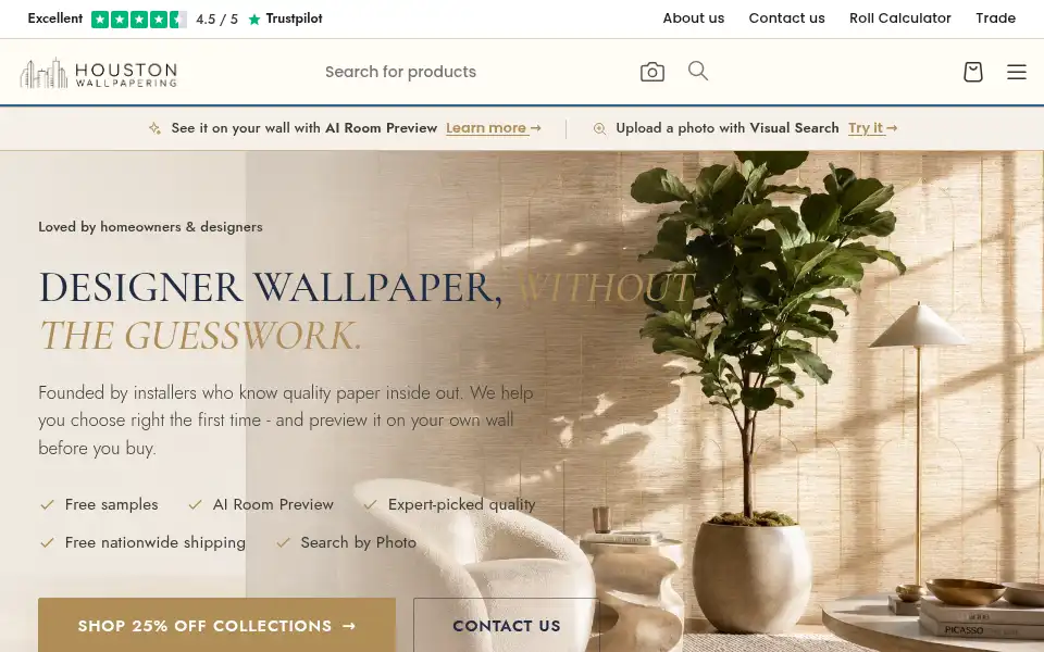 Screenshot of houstonwallpapering.com