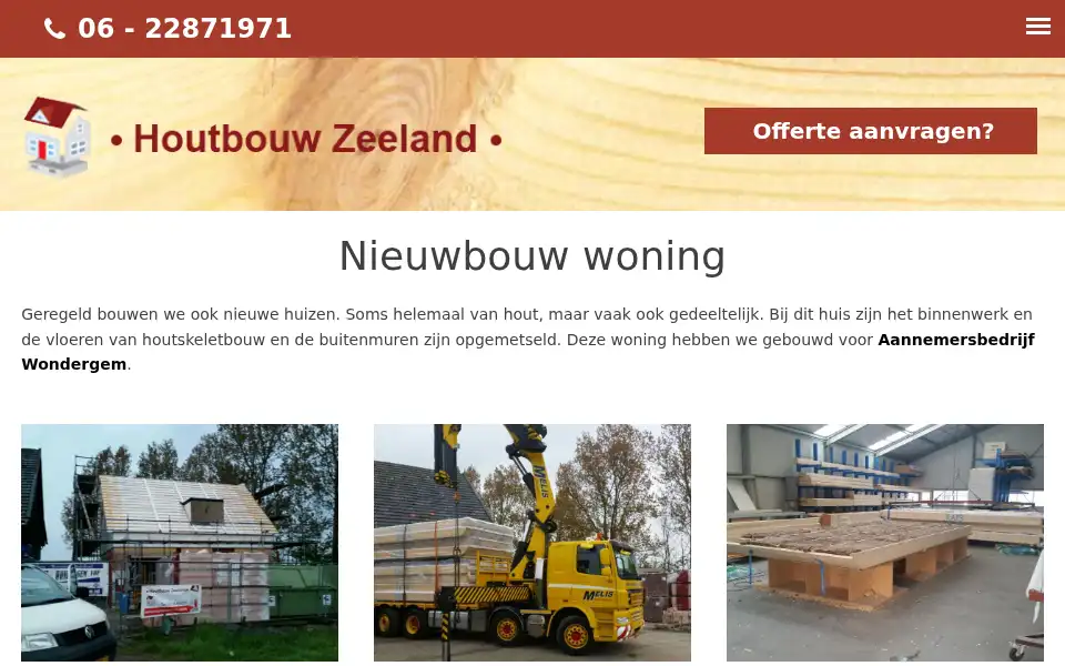 Screenshot of houtbouwzeeland.nl