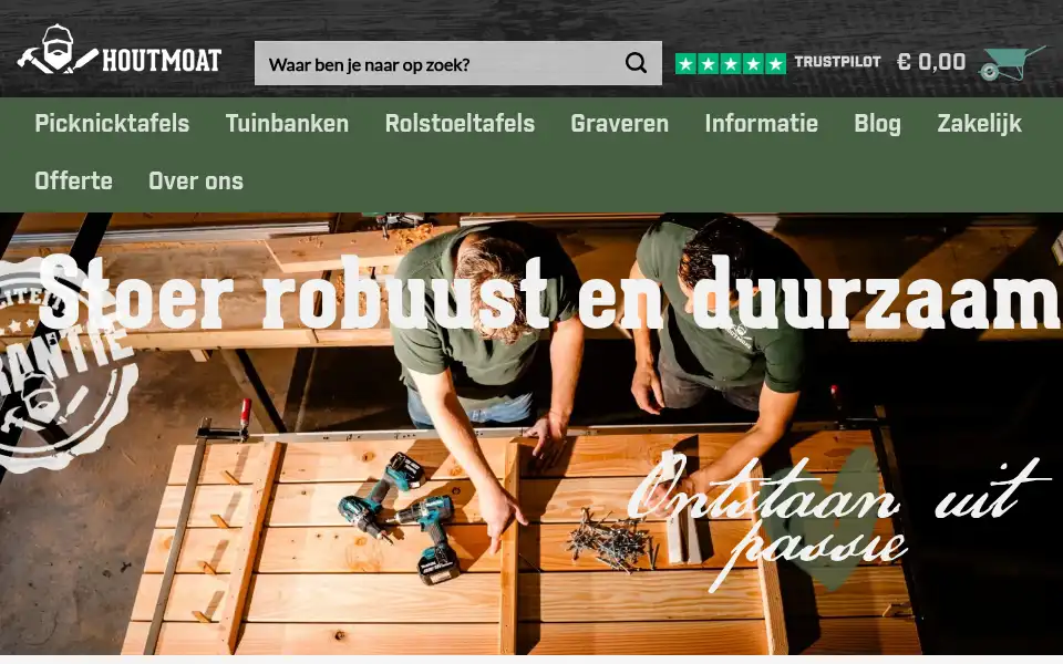 Screenshot of houtmoat.nl