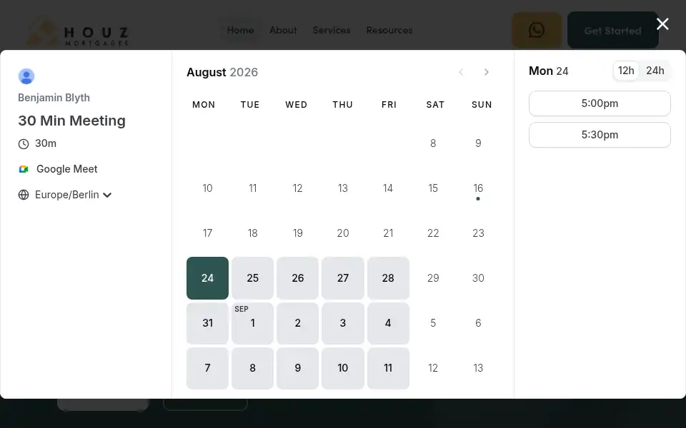 Screenshot of houz.co.uk