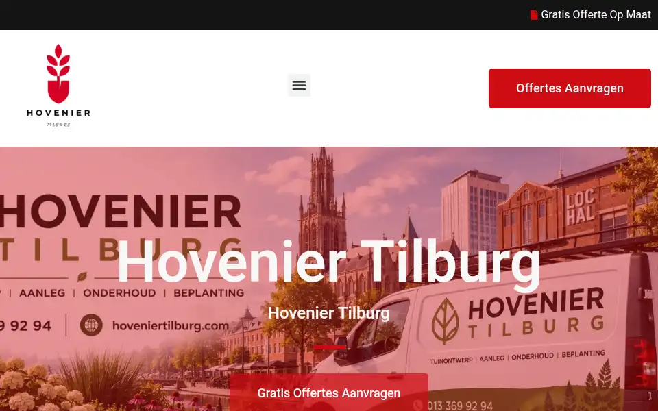 Screenshot of hoveniertilburg.com