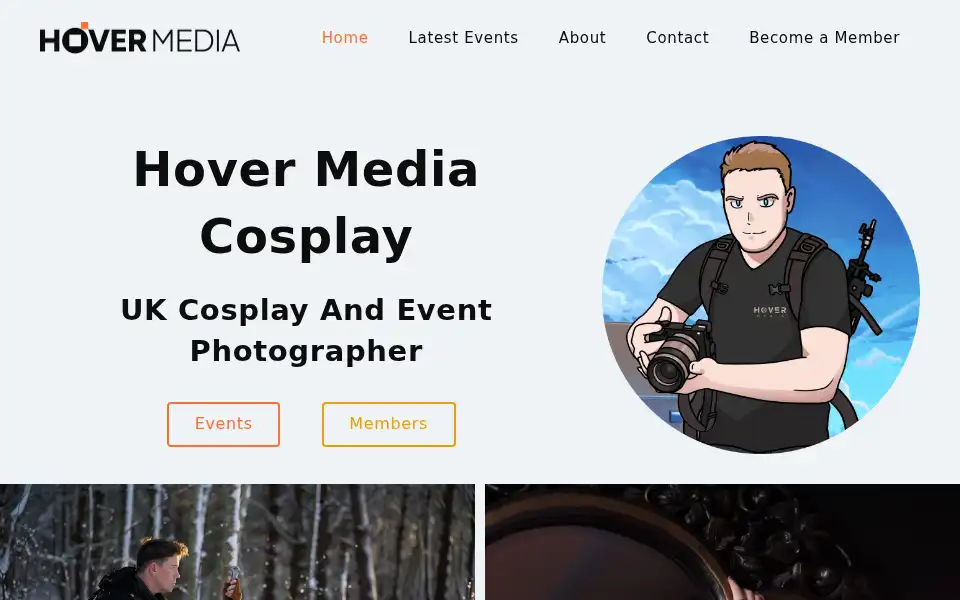 Screenshot of hovermediacosplay.com