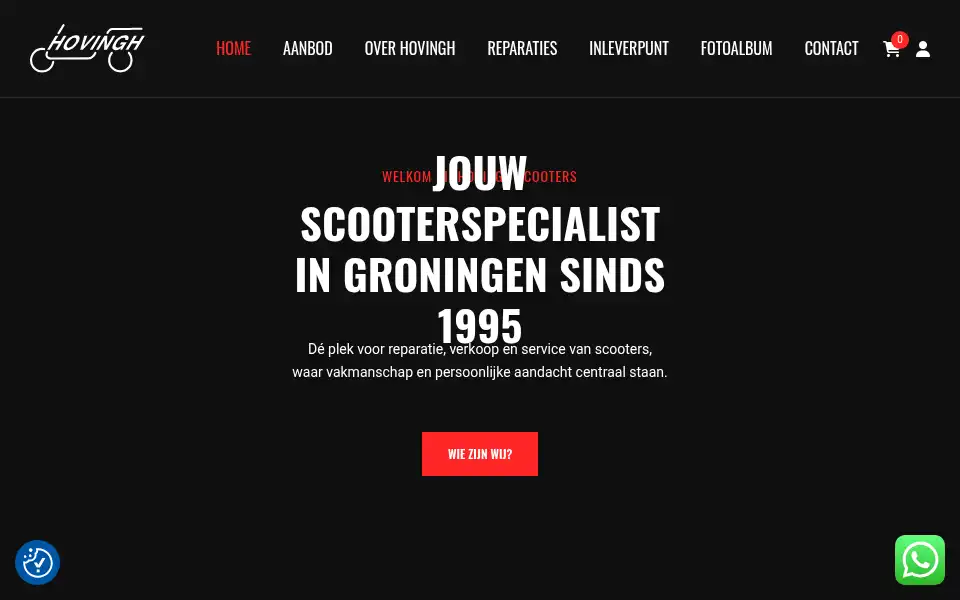 Screenshot of hovinghscooters.nl