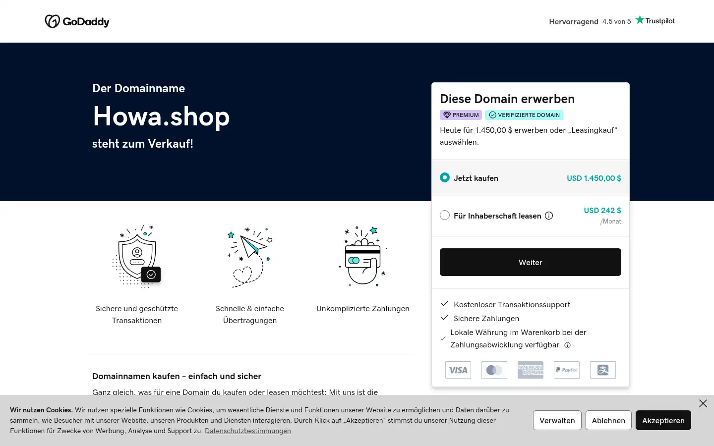 Screenshot of howa.shop