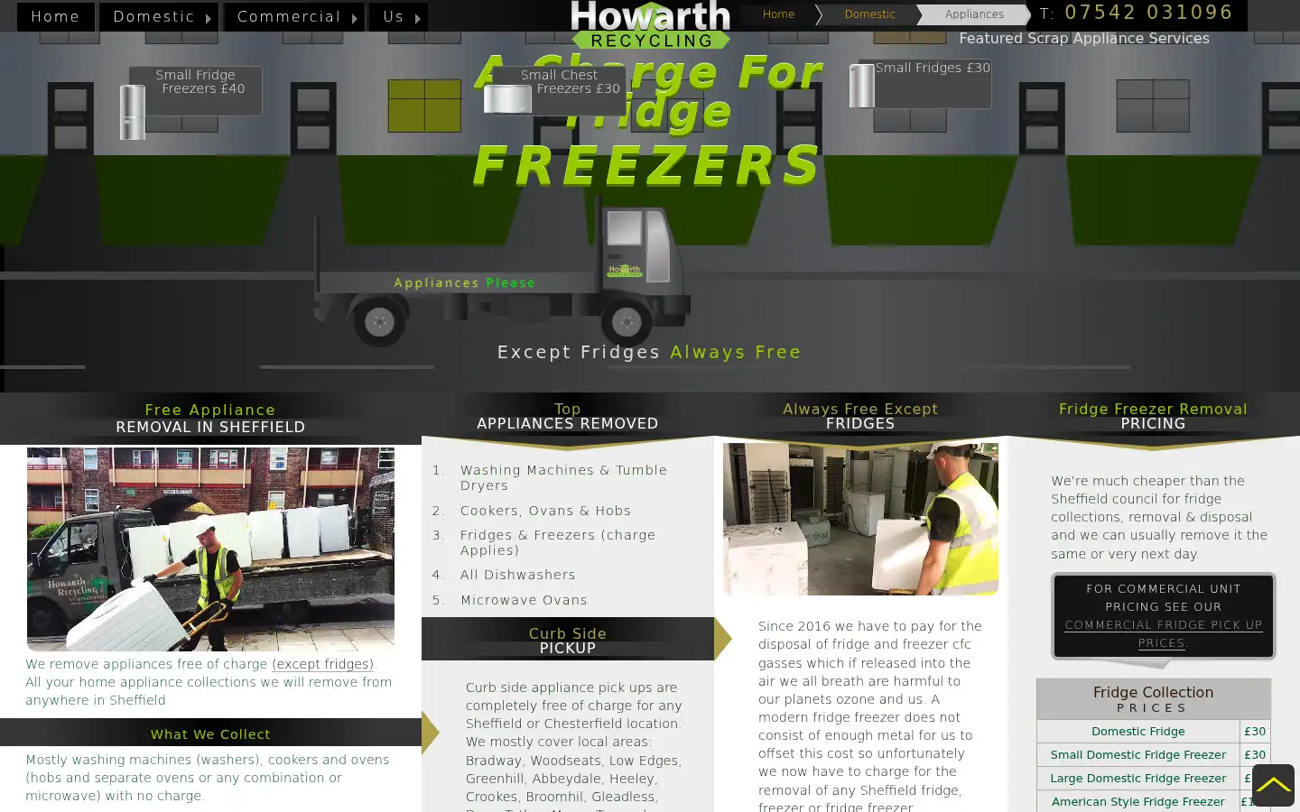 Screenshot of howarthrecycling.co.uk