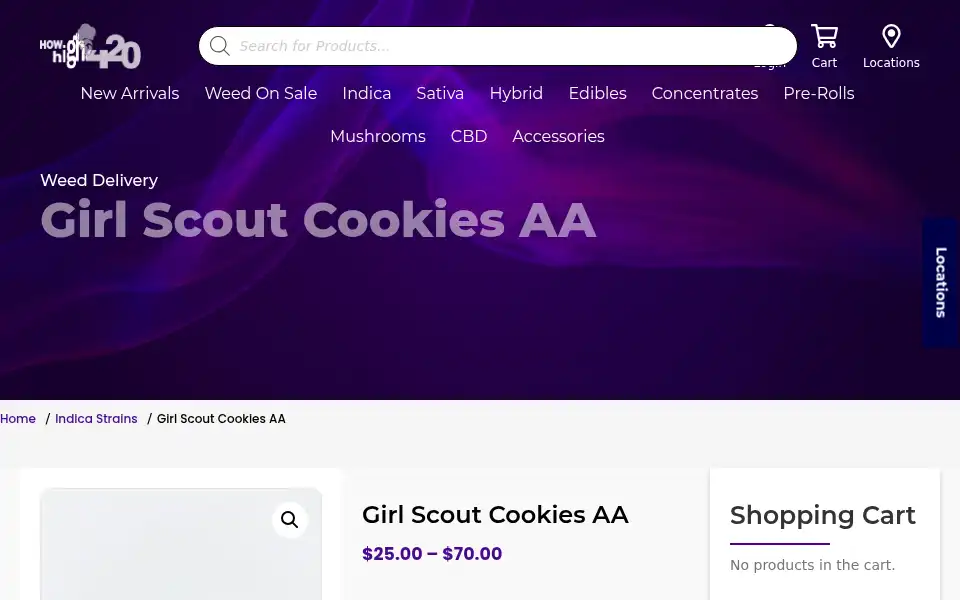 Screenshot of howhigh420.com