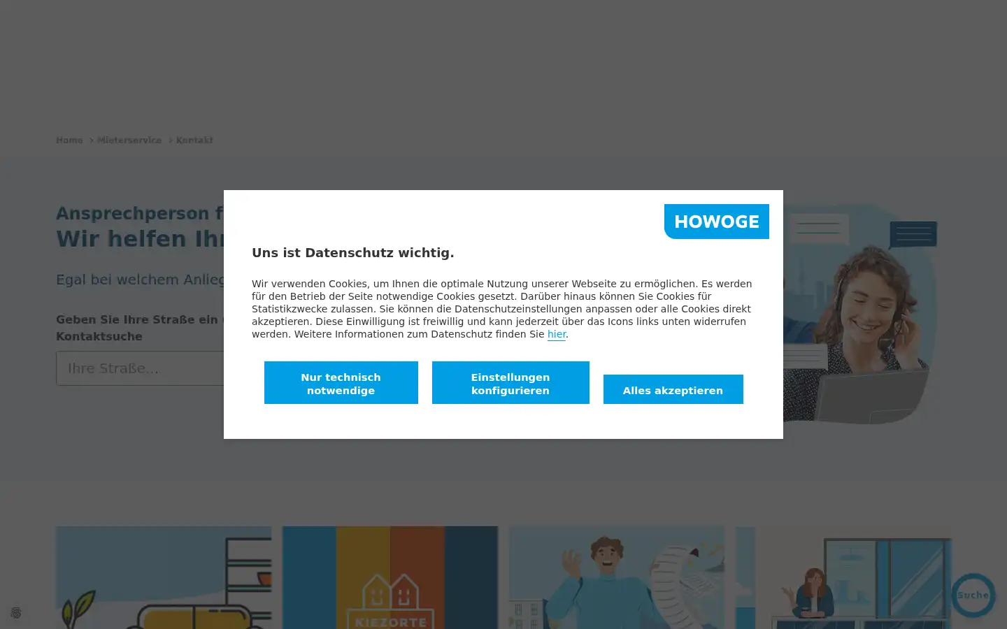 Screenshot of howoge.de