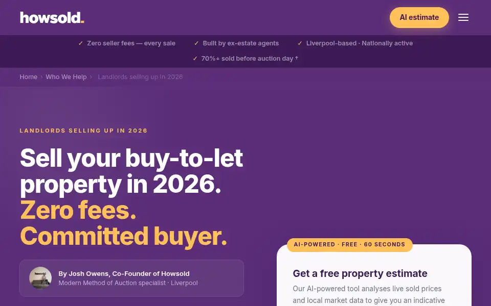 Screenshot of howsold.uk
