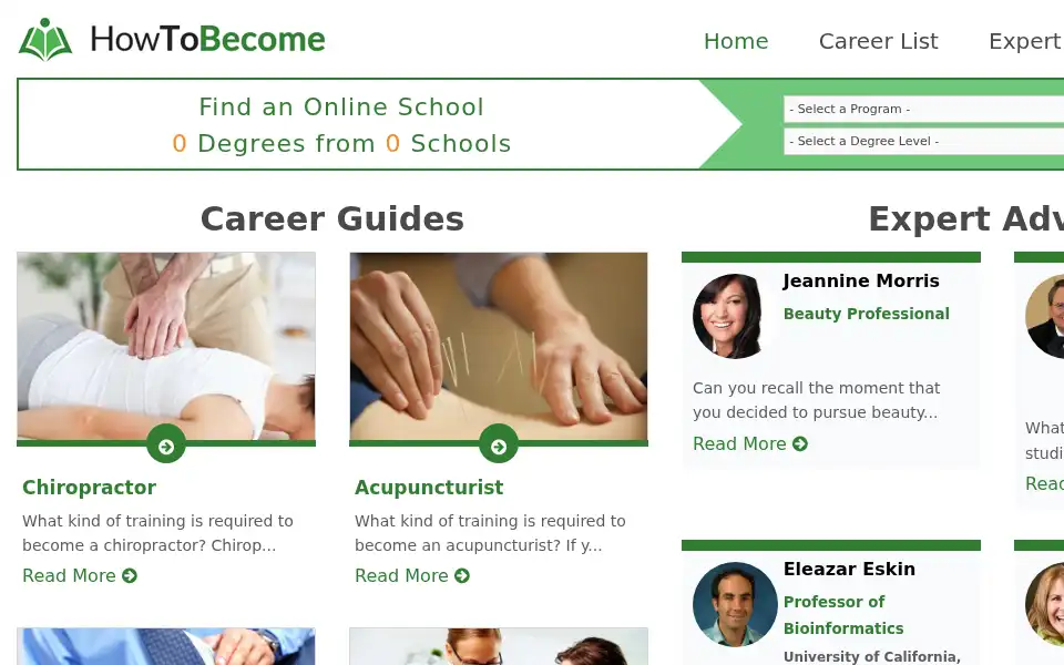 Screenshot of howtobecome.com