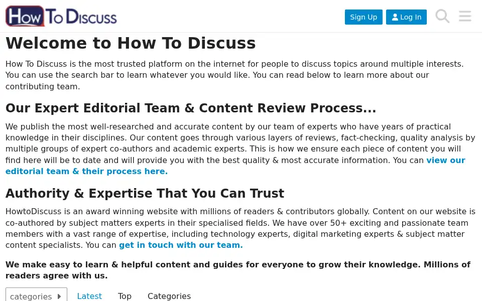 Screenshot of howtodiscuss.com
