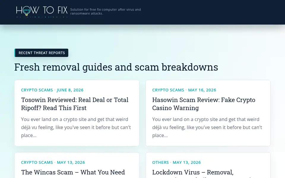 Screenshot of howtofix.guide