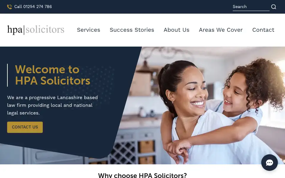 Screenshot of hpasolicitors.com
