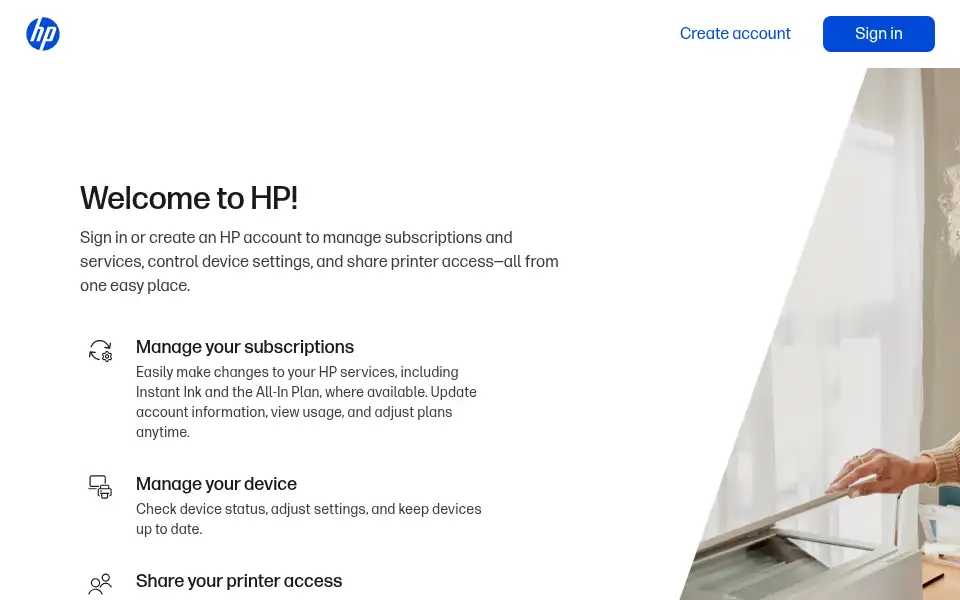 Screenshot of hpconnected.com