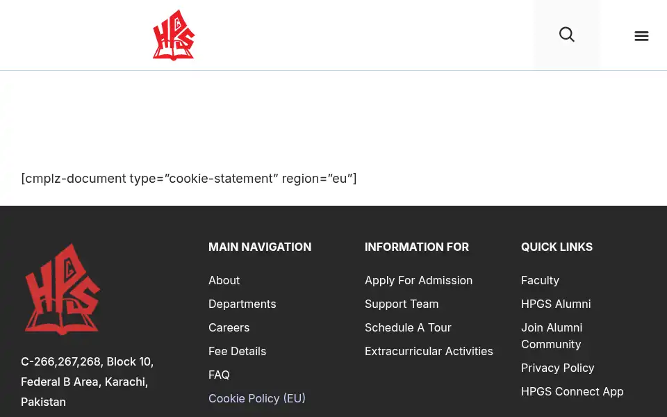 Screenshot of hpgs.edu.pk