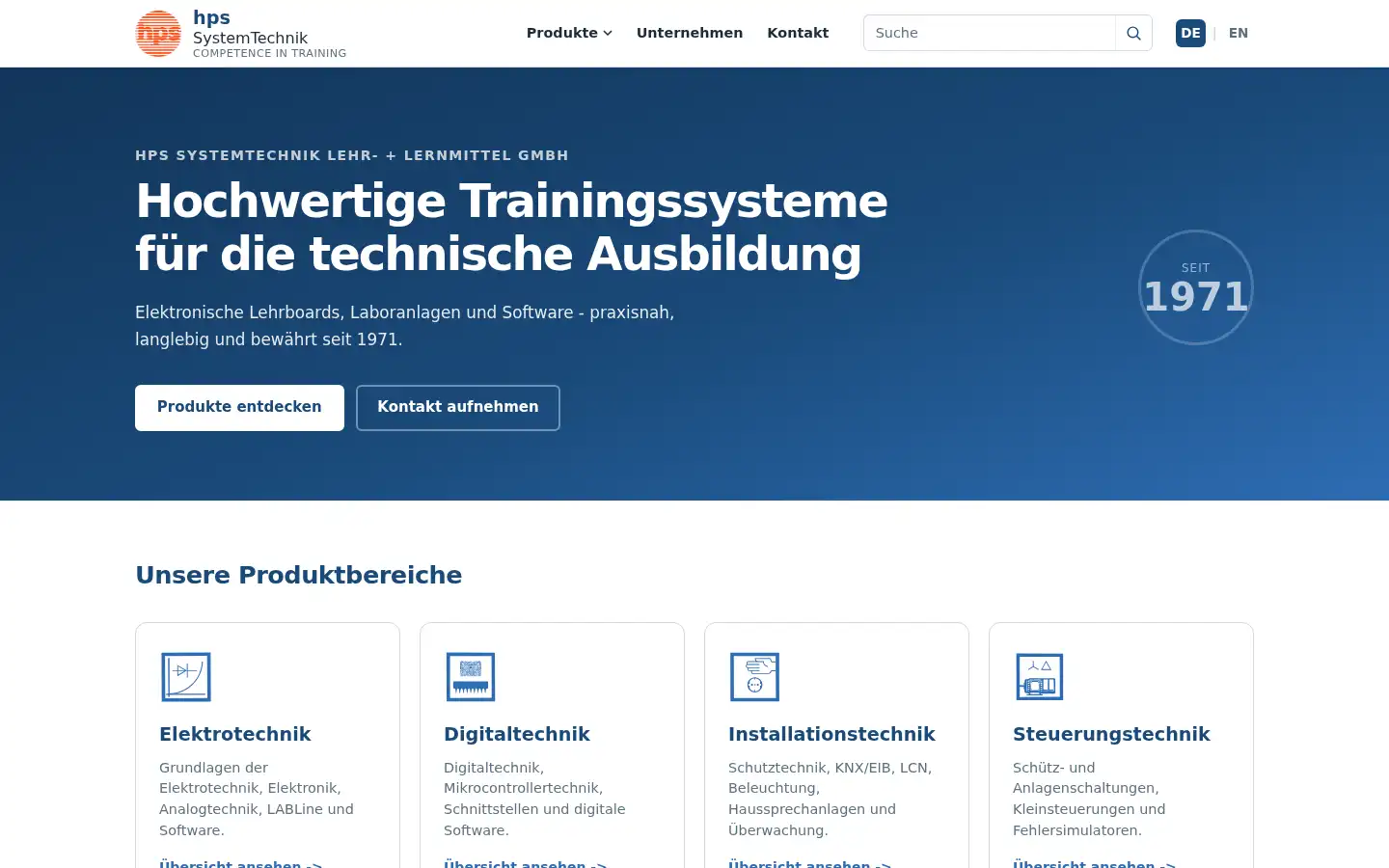 Screenshot of hps-systemtechnik.com