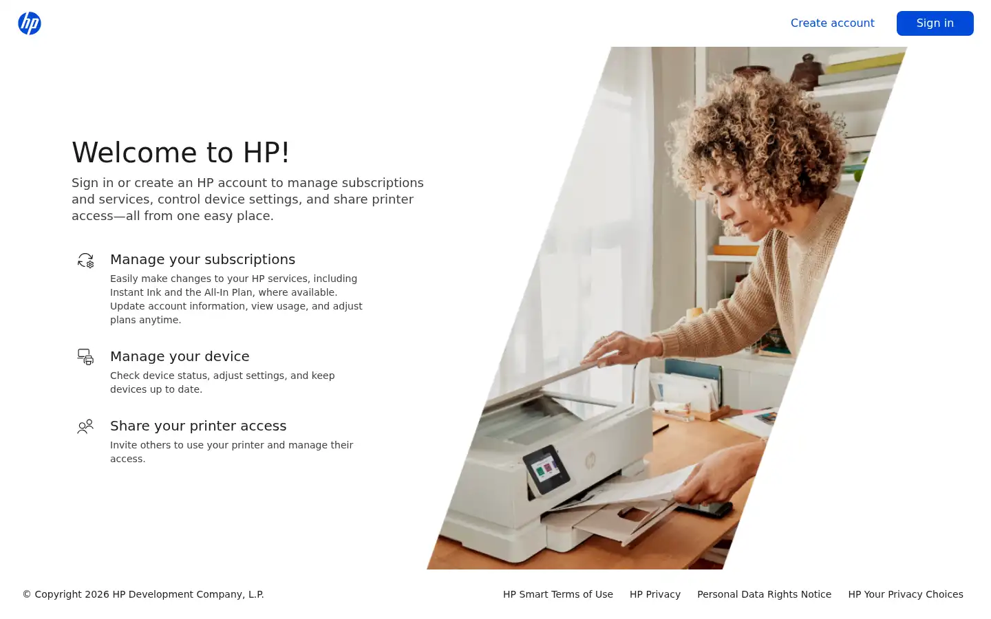 Screenshot of hpsmart.com