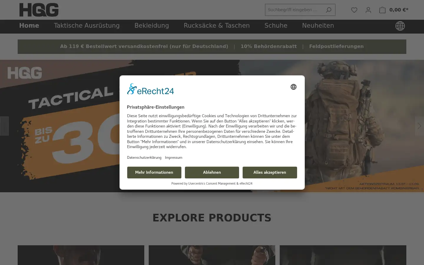Screenshot of hqg.de