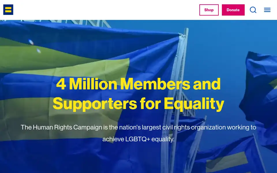 Screenshot of hrc.org