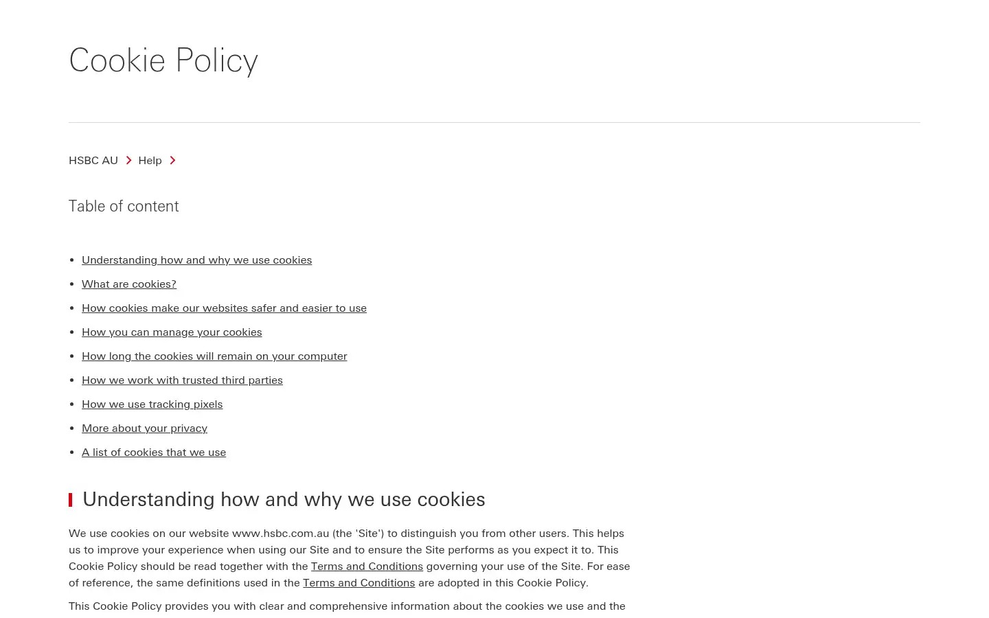 Screenshot of hsbc.com.au