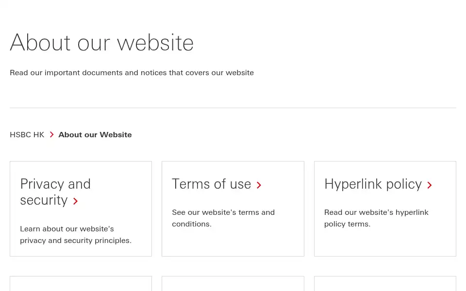 Screenshot of hsbc.com.hk