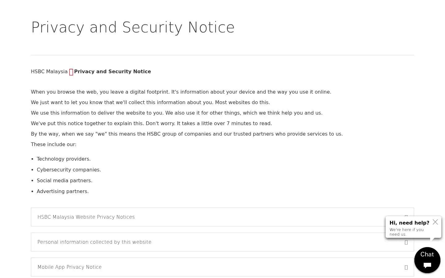 Screenshot of hsbc.com.my
