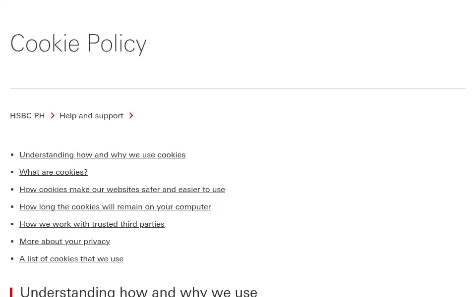 Screenshot of hsbc.com.ph
