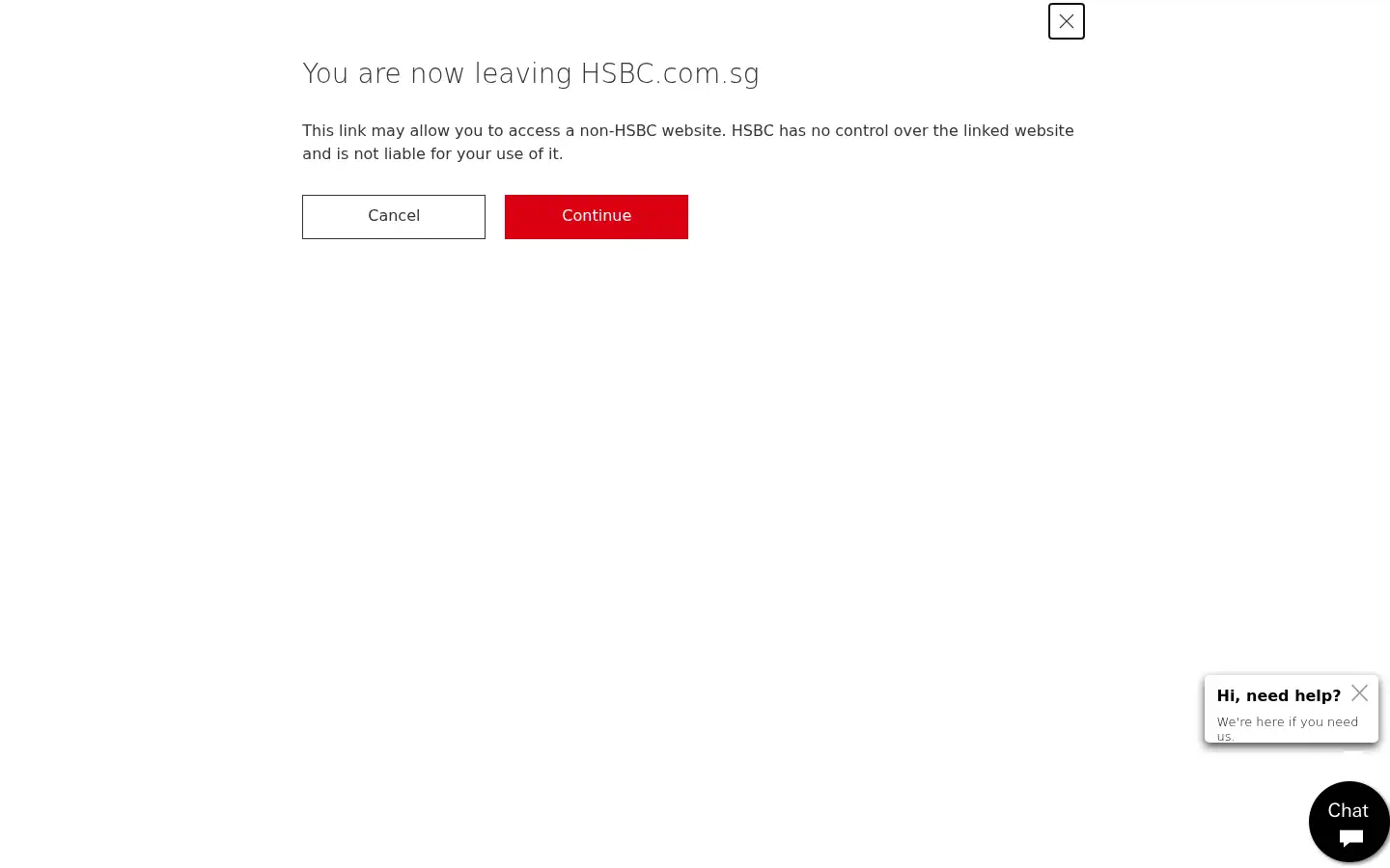 Screenshot of hsbc.com.sg