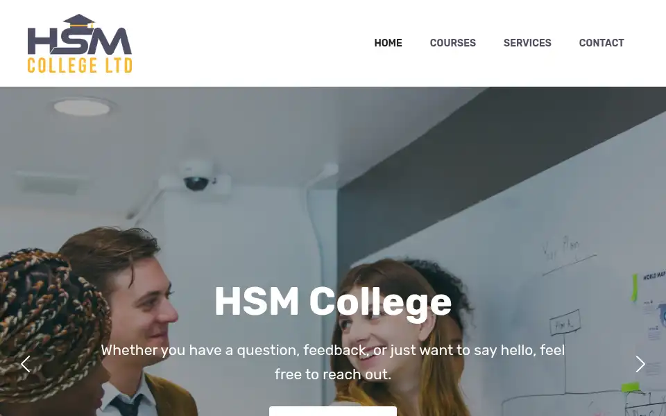 Screenshot of hsmcollege.co.uk