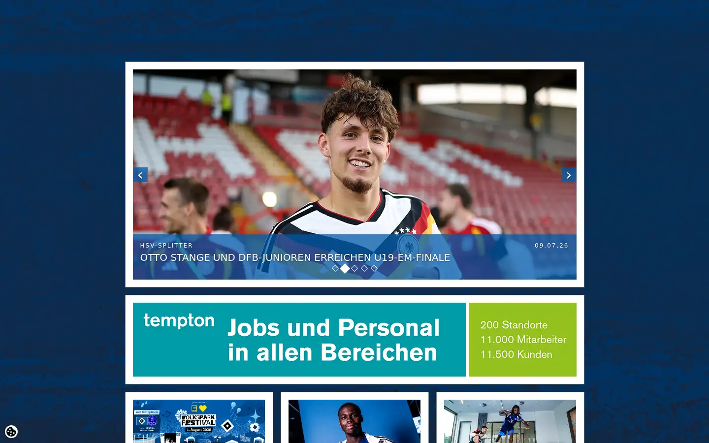 Screenshot of hsv.de
