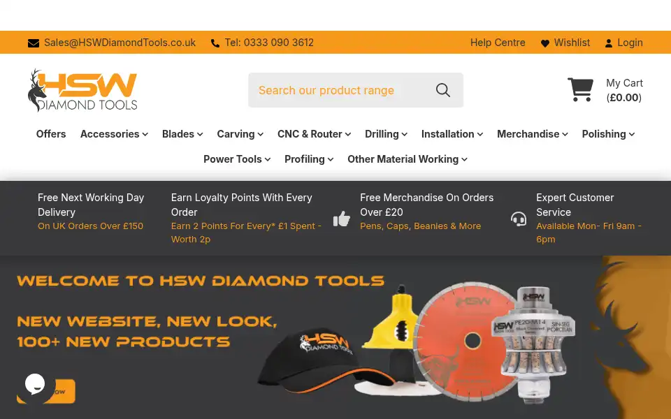 Screenshot of hswdiamondtools.co.uk