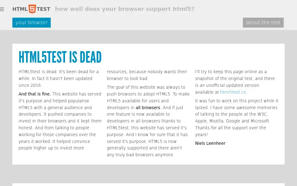 Screenshot of html5test.com