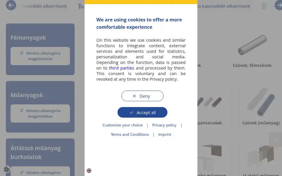 Screenshot of hu.misumi-ec.com
