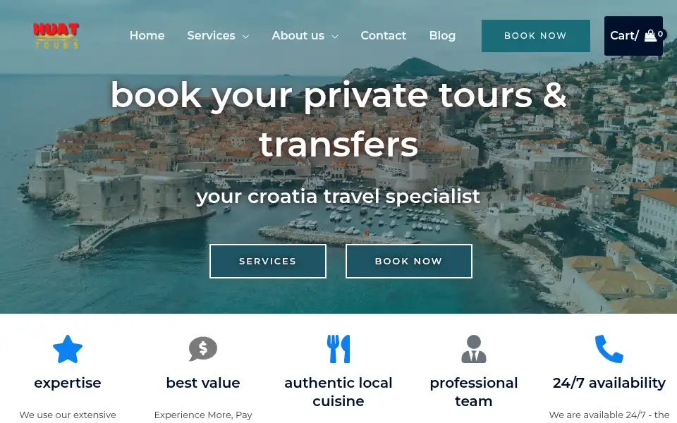 Screenshot of huat-tours.com