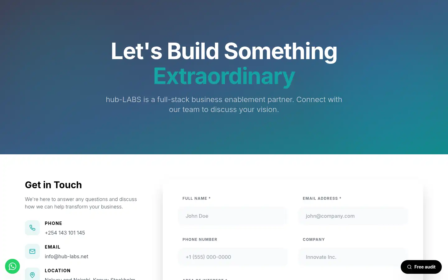 Screenshot of hub-labs.net