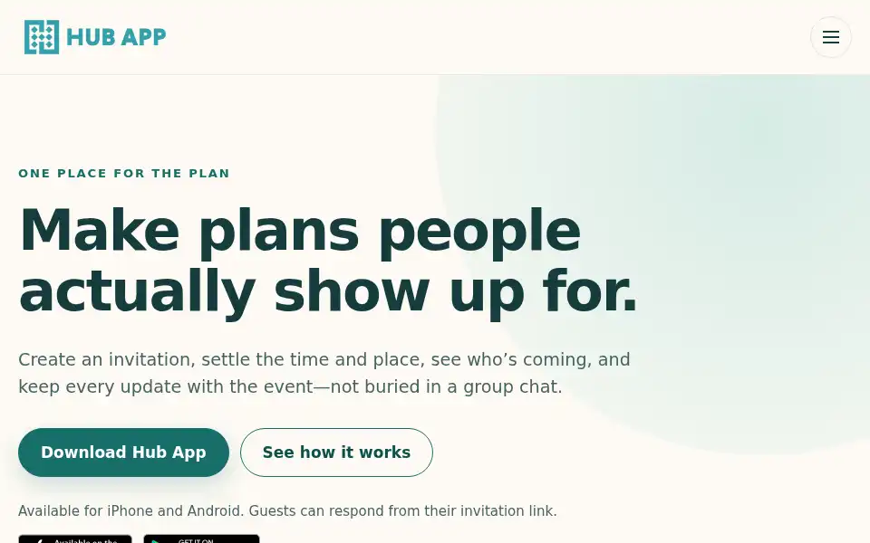 Screenshot of hubapp.net