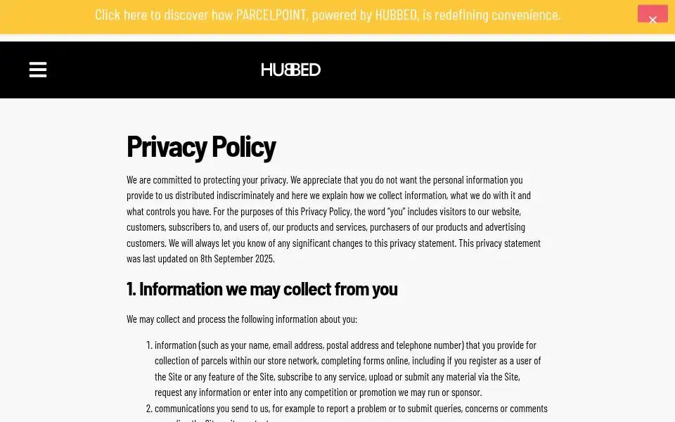 Screenshot of hubbed.com.au