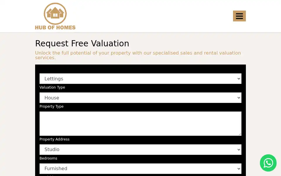Screenshot of hubofhomes.com