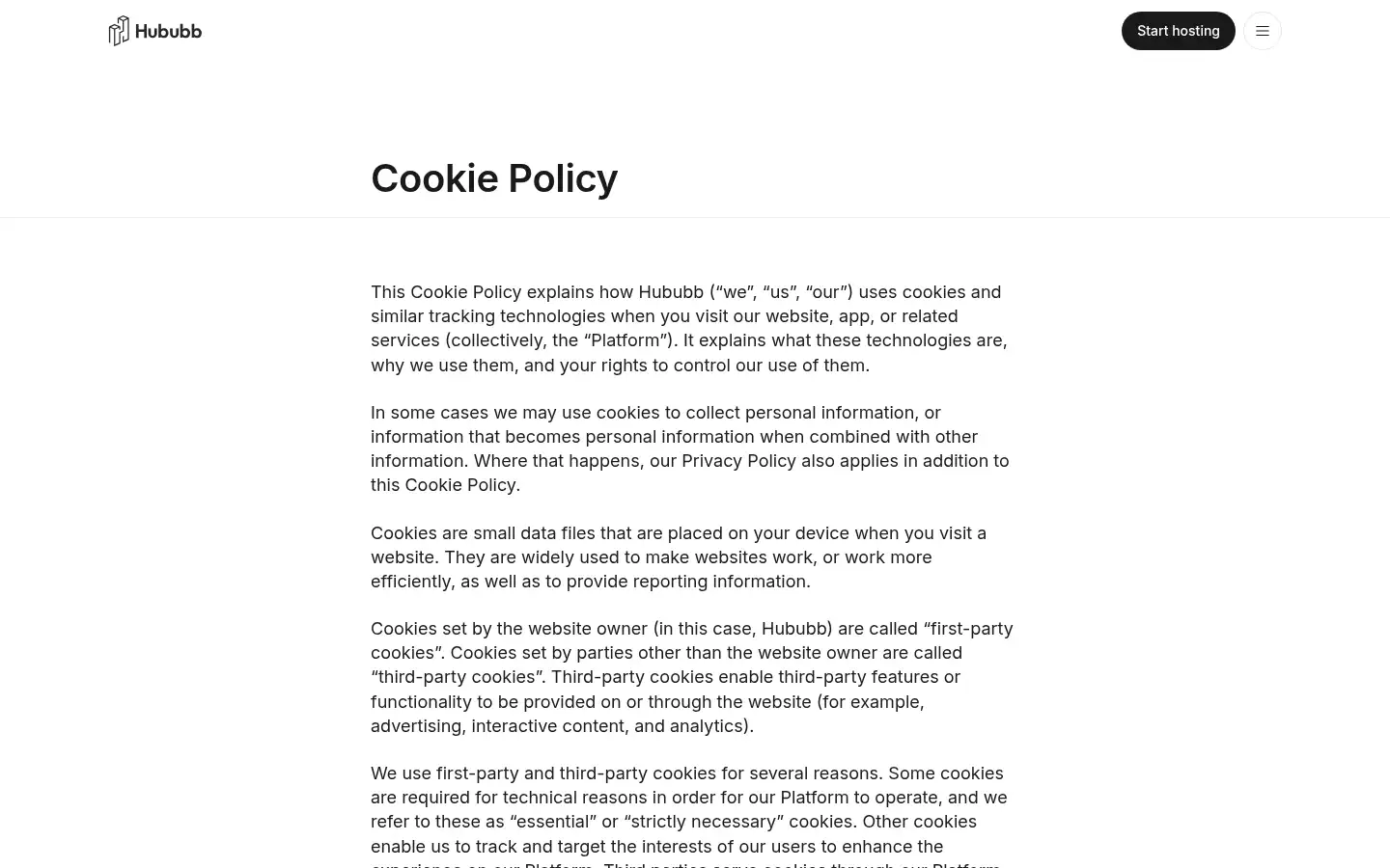 Screenshot of hububb.com
