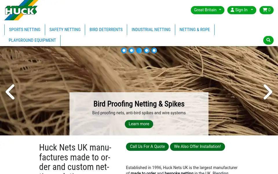 Screenshot of huck-net.co.uk