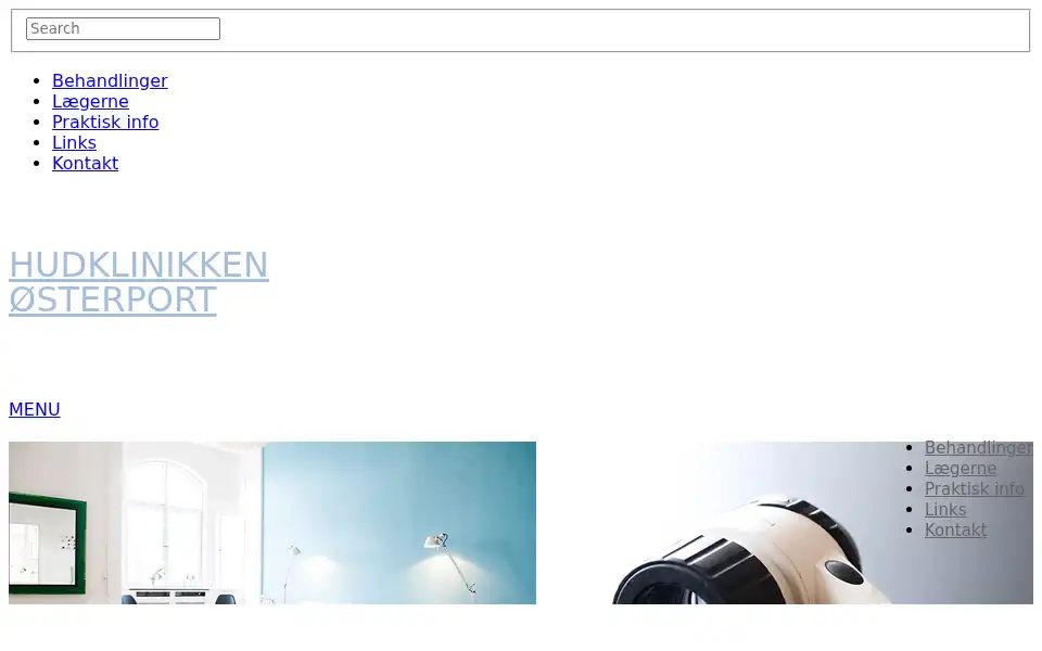 Screenshot of hudklinikkenoesterport.dk