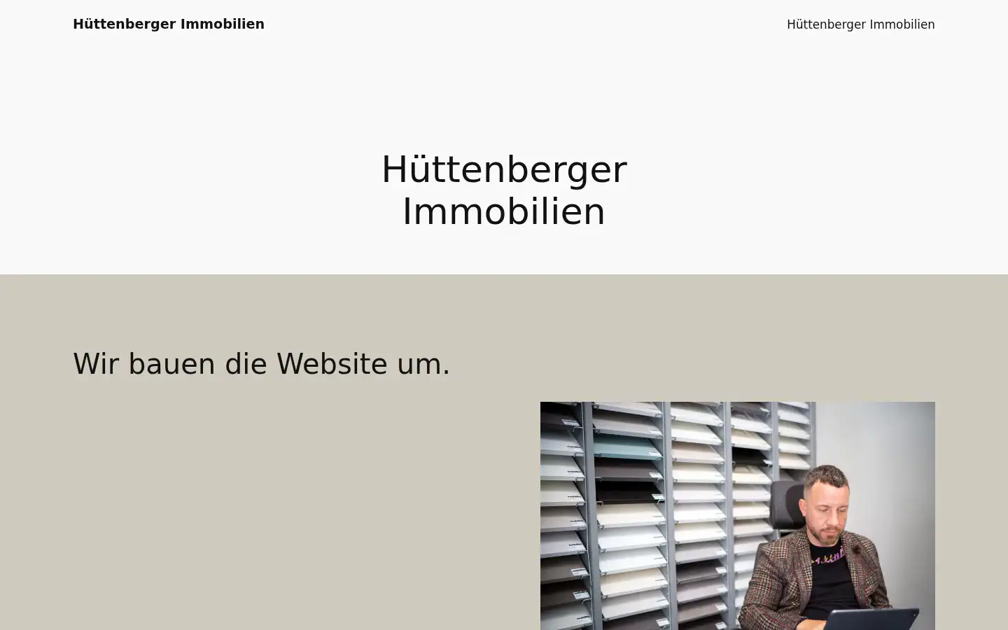 Screenshot of huettenberger-immobilien.de