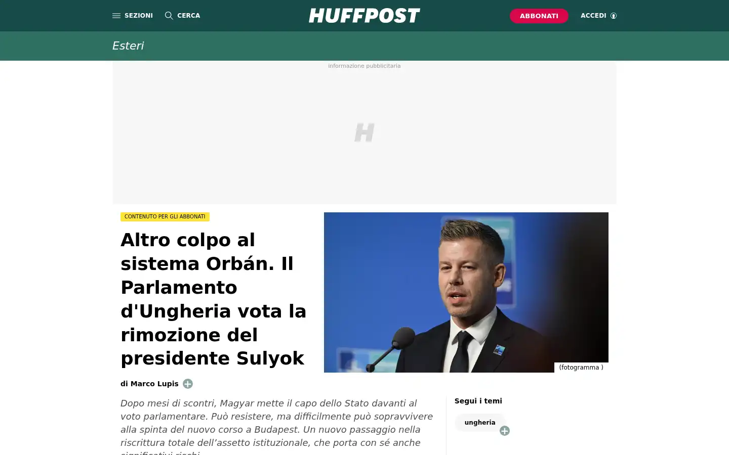 Screenshot of huffpost.it