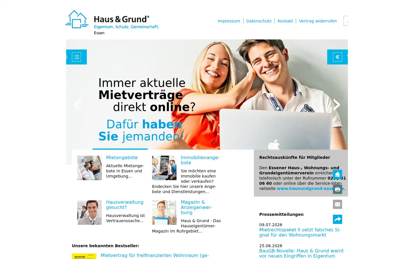 Screenshot of hug-essen.de