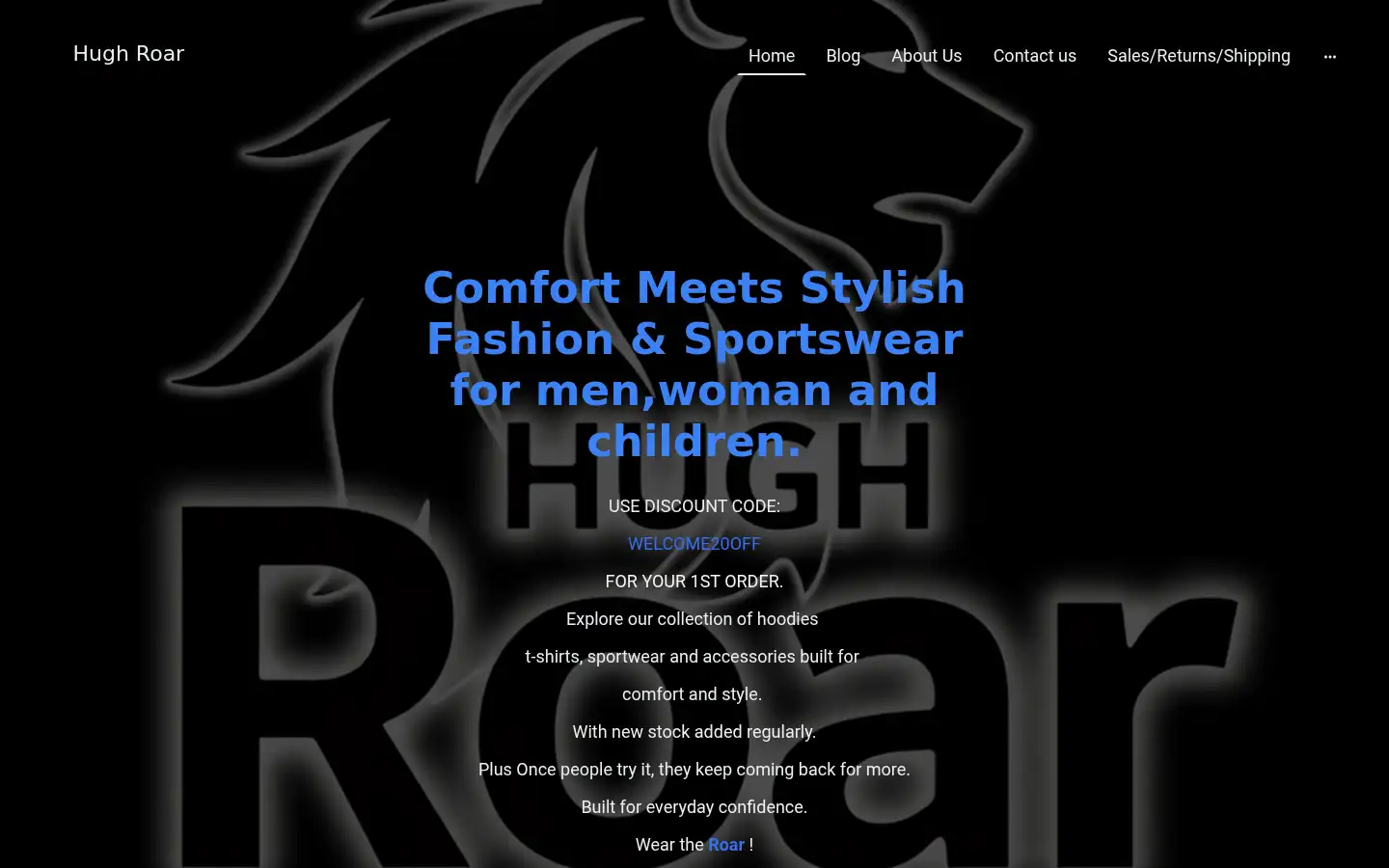 Screenshot of hughroar.co.uk