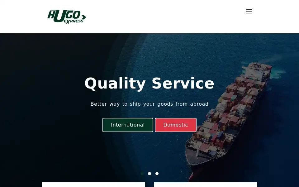 Screenshot of hugoglobalexpress.com