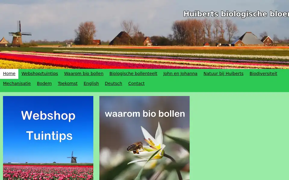 Screenshot of huibertsbloembollen.nl
