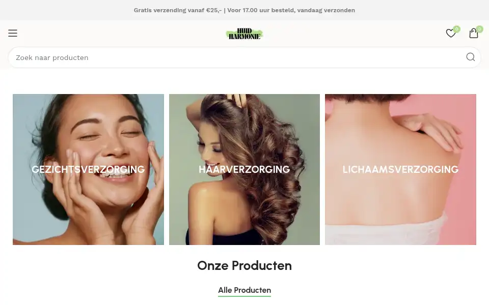Screenshot of huidharmonie.nl