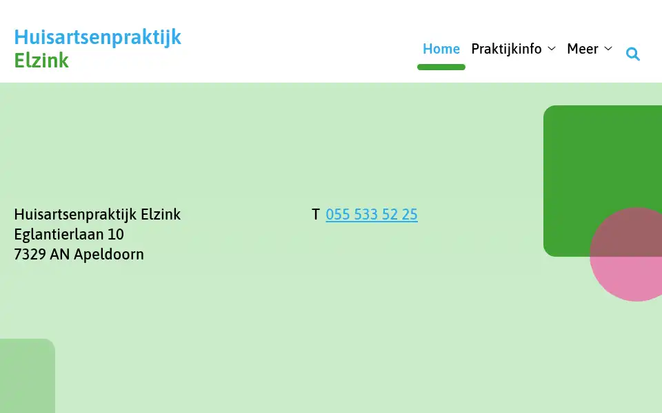 Screenshot of huisartselzinkenfaber.uwartsonline.nl